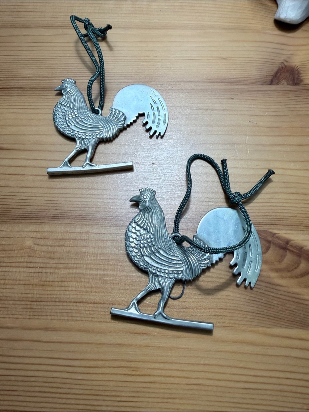Set of Reed & Barton Pewter Rooster Hanging Ornaments